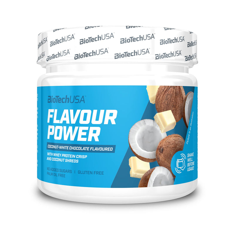 Biotechusa Flavor Power, Flavored Table Sweetener Powder, Sucralose-Based No Added Sugar, Gluten And Palm Oil Free, With Inulin, 160 G, Coconut White Chocolate - NewNest Australia