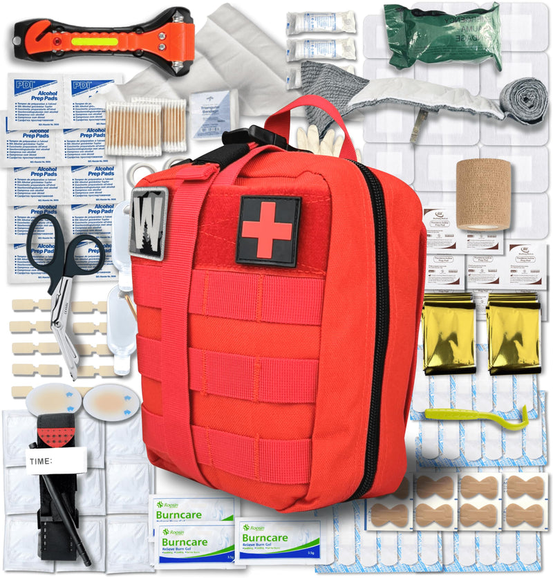 Woncrow First Aid Kit + Mini Travel Pharmacy - Car First Aid Kit, Emergency Equipment, Motorcycle Accessories - Emergency Bag Filled Bicycle First Aid Bag Home Pharmacy Bag Suitcase First Aid Kit Car - NewNest Australia