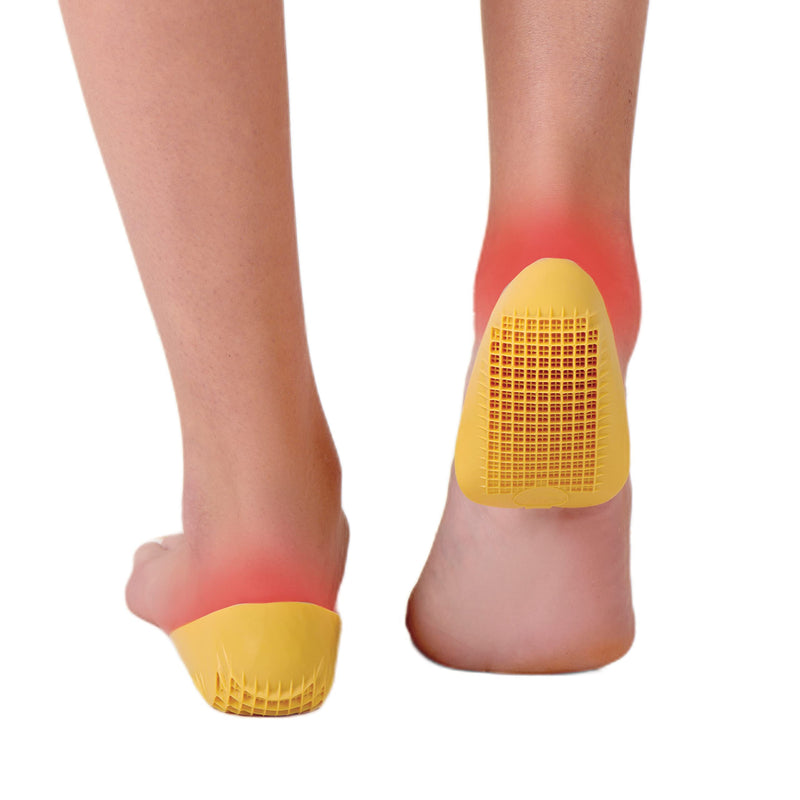 Tuli's Classic Gel Heel Pads - Thermoplastic Insoles with Multi-Layer Design for Better Shock Absorption - Helps Against Heel Spurs, Plantar Fasciitis, Foot Fatigue - L, 15 x 9 x 0.1cm Yellow - NewNest Australia