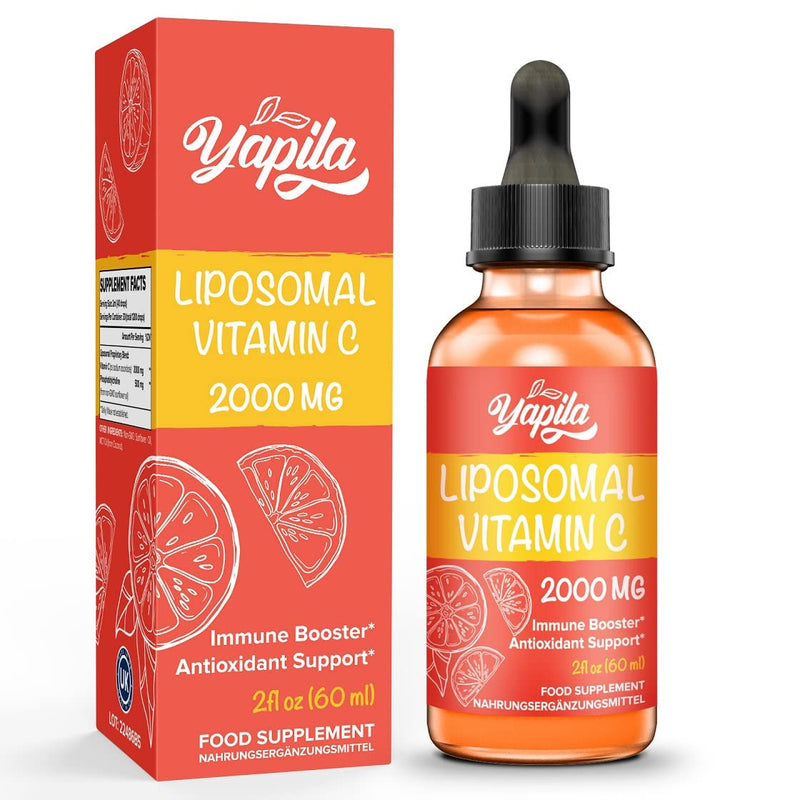 Liposomal Vitamin C 2000 mg Liquid Supplement, Maximum Absorption, High Potency Vegan Vit C, Ascorbic Acid, Non-GMO, Gluten Free, Soy Free 60ml (Pack of 1) - NewNest Australia