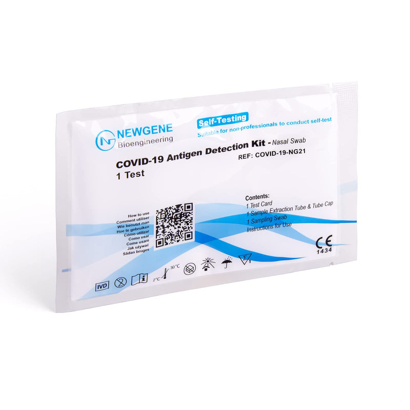 NewGene COVID-19 self-test for laypeople in a polybag, rapid antigen test, 20 x 1 piece - NewNest Australia
