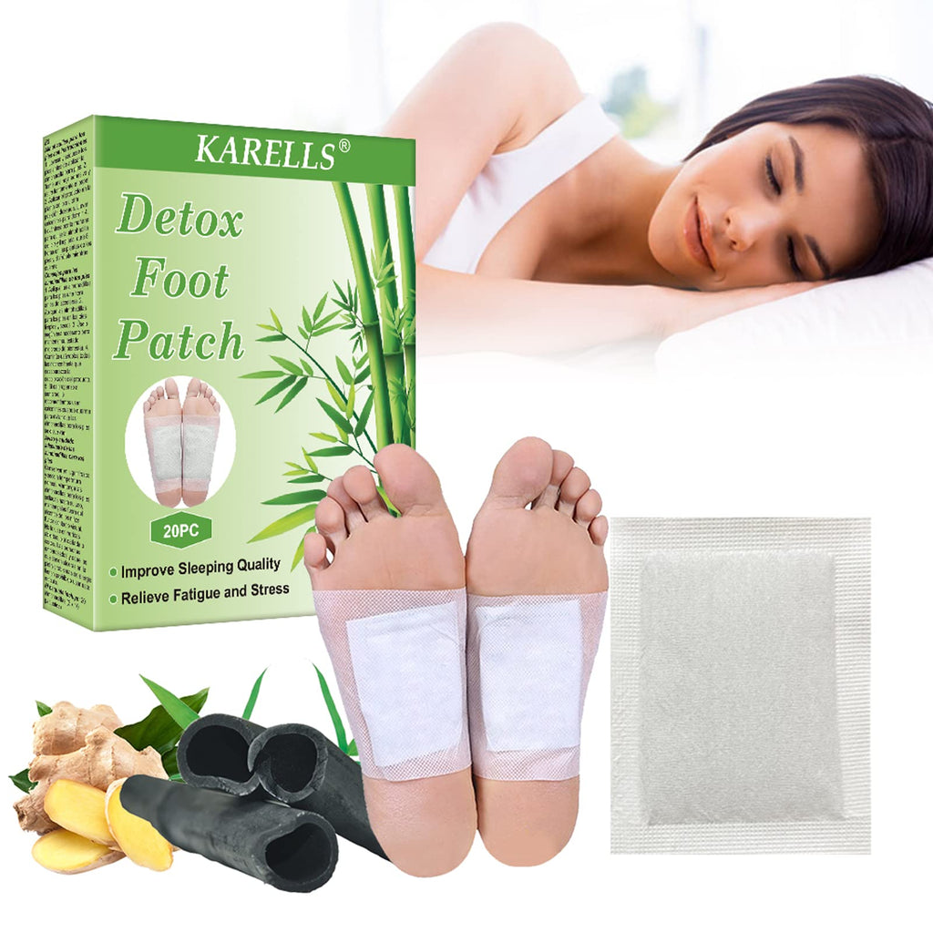 SEGMINISMART Detox foot plasters, foot plasters for detoxification, detox plasters foot, detoxification plasters feet, foot care pads with fatigue, relieve sleep, improve sleep, 20 pieces, white - NewNest Australia