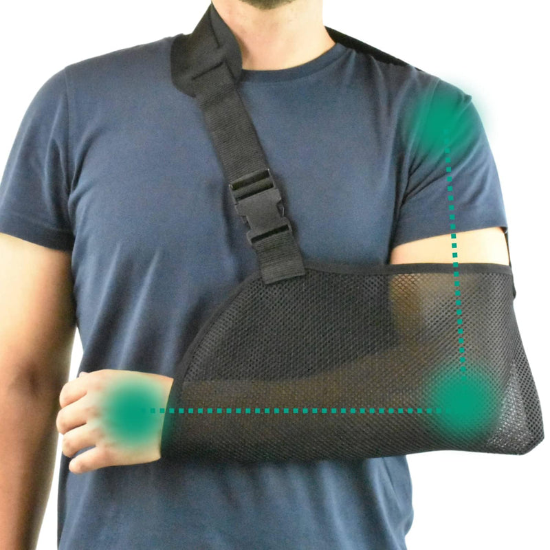 Ortoprime Breathable Arm And Shoulder Sling - Bilateral Support For Left And Right Elbow - Medical Bandage For Men And Women - Locking Sling For Winter And Summer - NewNest Australia