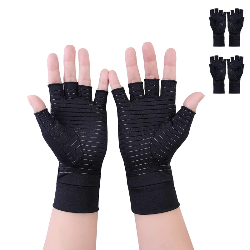 Arthrosis Gloves With Copper, Fingerless Rheumatism Compression Gloves, Arthriti Gaming Gloves, Tendonitis, Rheumatic Pain Relief, Rsi, Carpal Tunnel Syndrome, Black - NewNest Australia