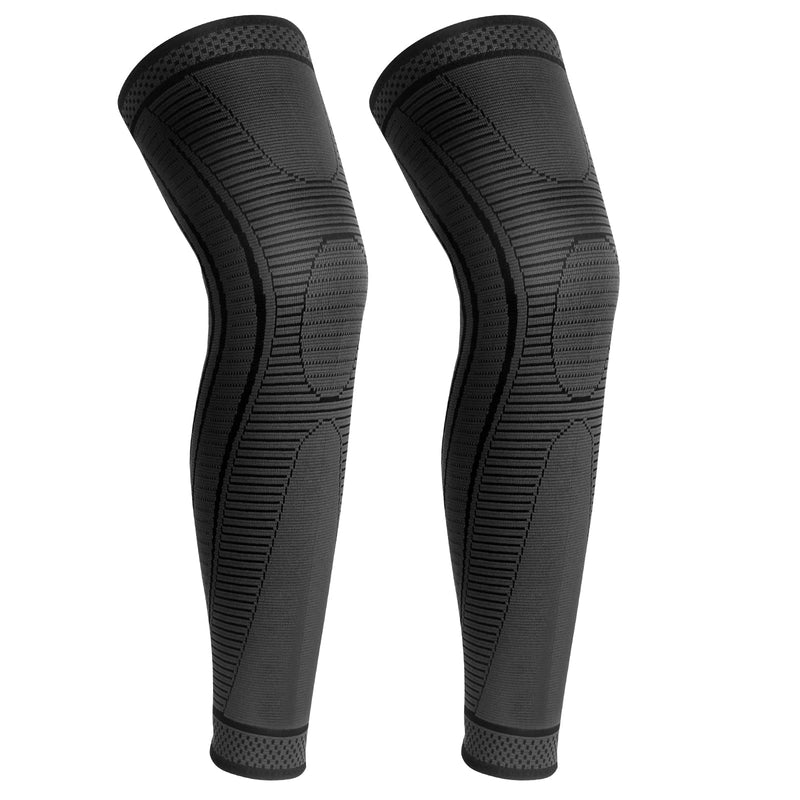 Yeloumiss Knee Support Long Pack Of 2 Knee Support Compression Knee Pads With Non-Slip Silicone Breathable Knee Brace For Men Women For Sports Running Acl Arthritis (Black, Xl) - NewNest Australia