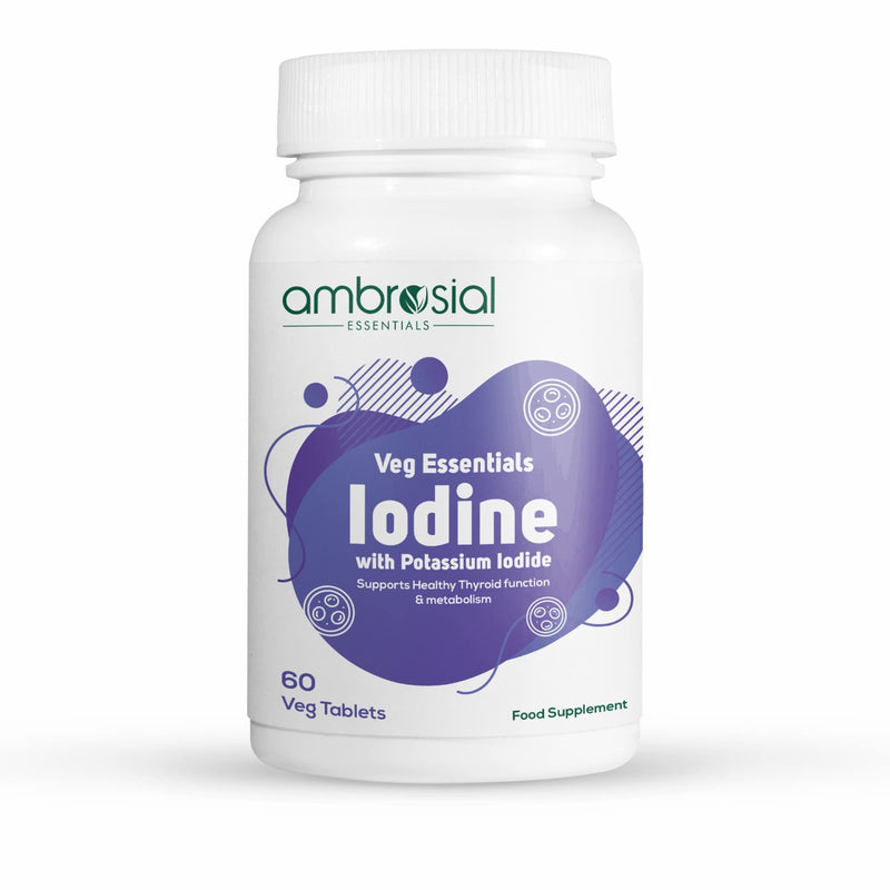 Ambrosial Iodine With Potassium Iodide Dietary Supplement | Super Dose Of Iodine | Natural Source Of Potassium Iodide | 60 Vegan Capsules (5000Mcg) (Pack Of 1) - NewNest Australia