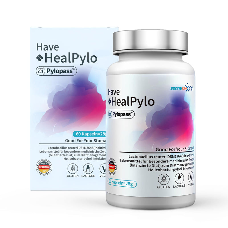Pylopass Against Helicobacter Pylori Lactobacillus Probiotic Healpylo 400 Mg Per Day, 60 Capsules, For Heartburn, Acid Reflux, Stomach Discomfort Caused By ‚ Made In Germany - NewNest Australia