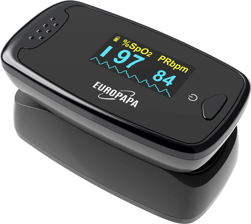 Europapa Pulse Oximeter, Finger Pulse Oximeter, Ideal For Quick Measurement Of Oxygen Saturation (Spo2), Simple Heart Rate Monitor For Adults, Oled Display (Black) - NewNest Australia