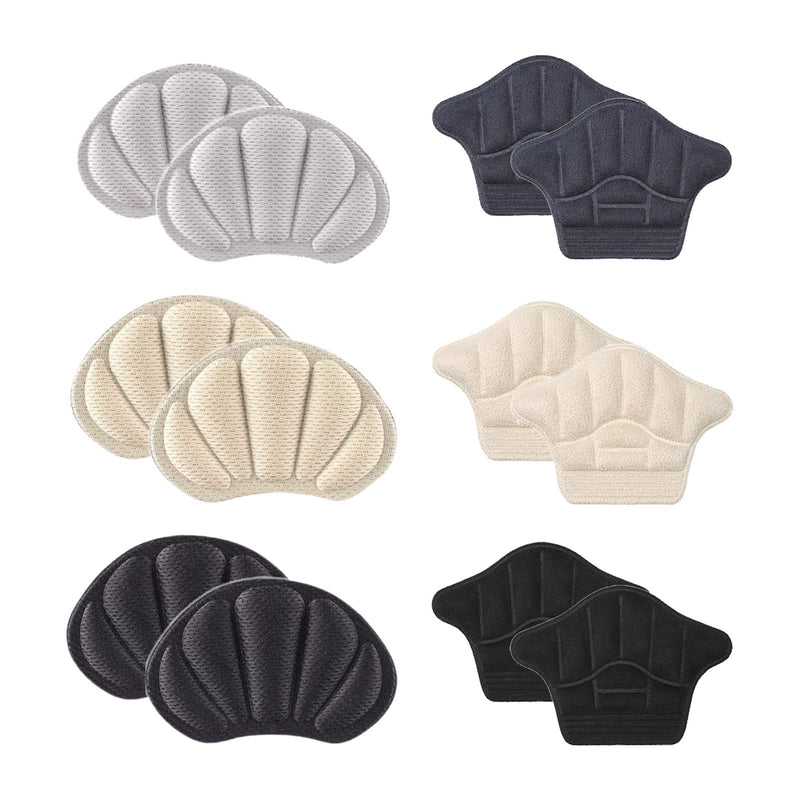 Tshaoun 6 Pairs Of Heel Grips, Shoe Insoles High Heel Pads Protectors Insoles, For Shoes Too Large Self-Adhesive Shoe Pads For Men And Women, Non-Slip Heel Cushions, Heel Pads (6 Pairs) - NewNest Australia