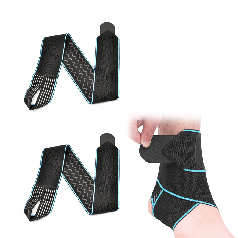 2 Pack Blue Elastic Foot Brace Breathable Sports Ankle Support Basketball Football Running Adjustable Ankle Support Protect Ankle From Sprains Suitable For Men And Women - NewNest Australia
