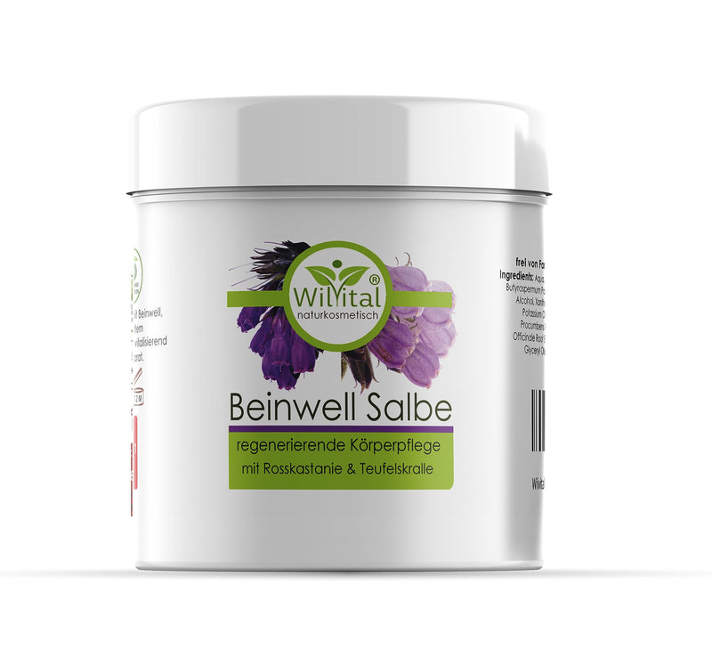 Wilvital Comfrey Ointment -200ml- natural cosmetic with 100% natural comfrey extract - with horse chestnut and devil's claw for back, shoulders, knees, legs - NewNest Australia
