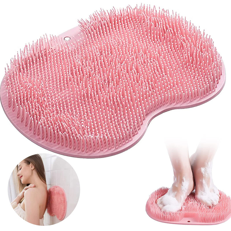 Non-Slip Silicone Massage Pad, Back Scrubber, Massager Cleaner With Non-Slip Suction Cups, Exfoliating Massager For The Back - Cleans, Exfoliates, Massages Your Back (Red) - NewNest Australia