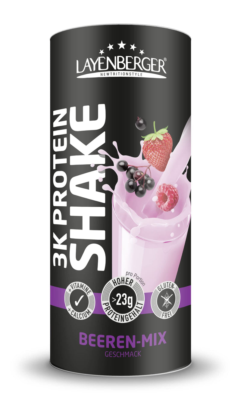 Layenberger 3K Protein Shake Berry Mix, 78% Protein and Only 4.4% Carbohydrates with Only 2.5 g Sugar, (1 x 360 g) - NewNest Australia