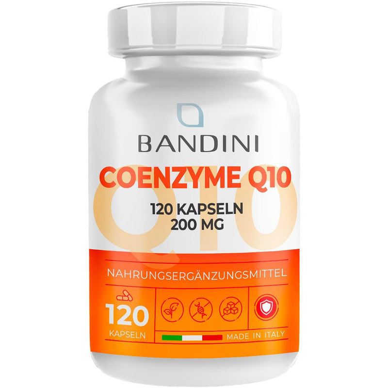 Bandini Coenzyme Q10 High Dose - 200 Mg Pure Q10 (Ubiquinone) Per Capsule - 120 Capsules (4 Months) - Coenzyme Q10 With High Bioavailability - Coq10 From Fermentation - No Unwanted Additives - NewNest Australia