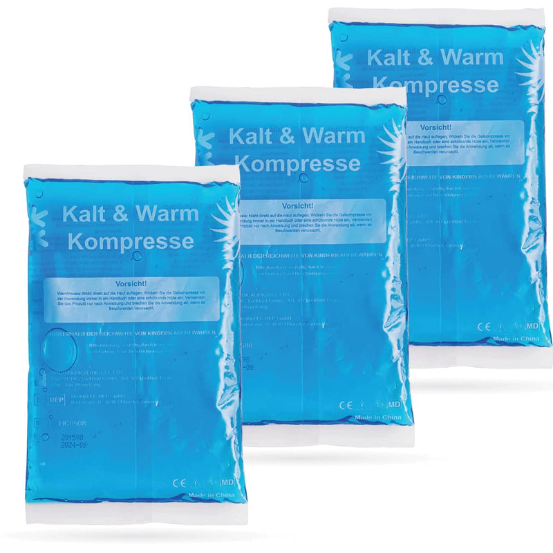 IEA Medical Cold Warm Compresses | Set of 3 | 12x20cm | Ice packs for bruises, insect bites and other injuries | reusable gel cooling pads (set of 3 compresses M) set of 3 compresses M modern - NewNest Australia