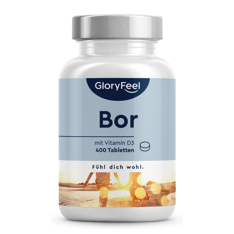 Pure boron - High dose with 3.5 mg boron - 400 tablets for over 1 year supply - High bioavailability thanks to vitamin D - 100% vegetarian & without unwanted additives - NewNest Australia