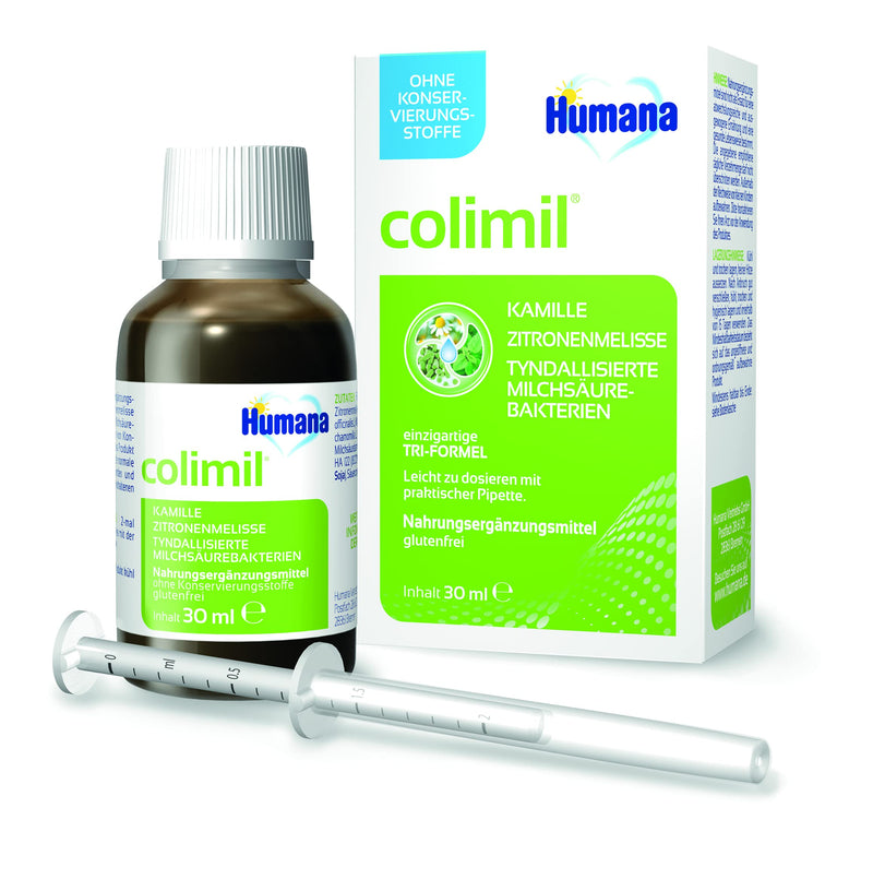 Humana colimil, dietary supplement with chamomile, lemon balm & tyndallized lactic acid bacteria, liquid dietary supplement, with practical dosing pipette, 30 ml - NewNest Australia
