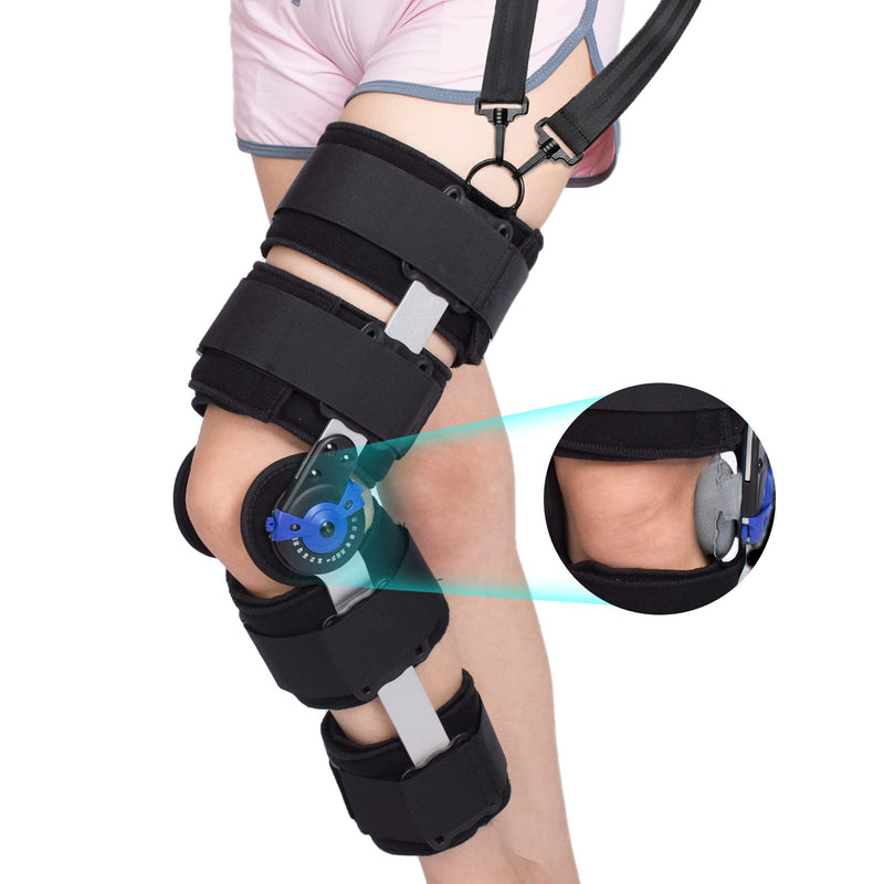 Tairibousy, Knee Brace Adjustable Knee Brace Stabilization Rom Post-Op Knee Immobiliser Adjustable Knee Immobiliser With Side Leg Stabilizers For Meniscus Tears (Additional Shoulder Strap) - NewNest Australia