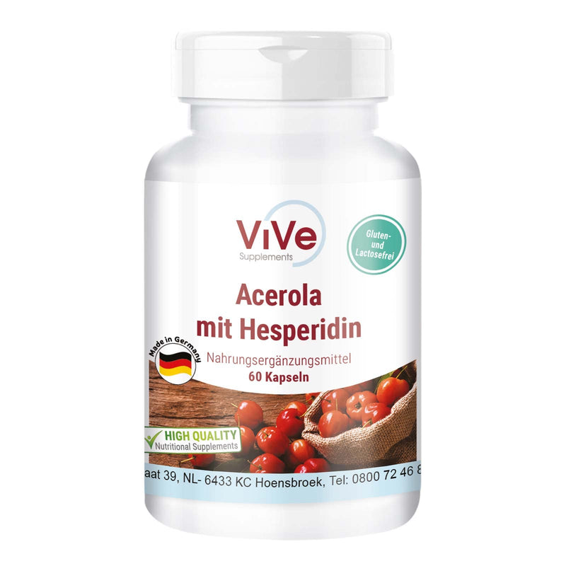 Acerola With Hesperidin - 60 Capsules With Vitamin C, Grapefruit Seed Extract And Bitter Orange Extract - High Dose And Vegan - Standardized Extracts | Quality From Germany Vive Supplements - NewNest Australia