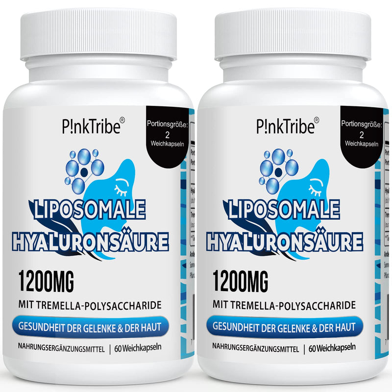 Liposomal Hyaluronic Acid Capsules - High Dose With 1000 Mg Hyaluronic Acid, High Molecular Hyaluronic Acid (500-700 Kda), Free From Additives, 60 Pieces (Pack Of 2) Pack Of 2 - NewNest Australia
