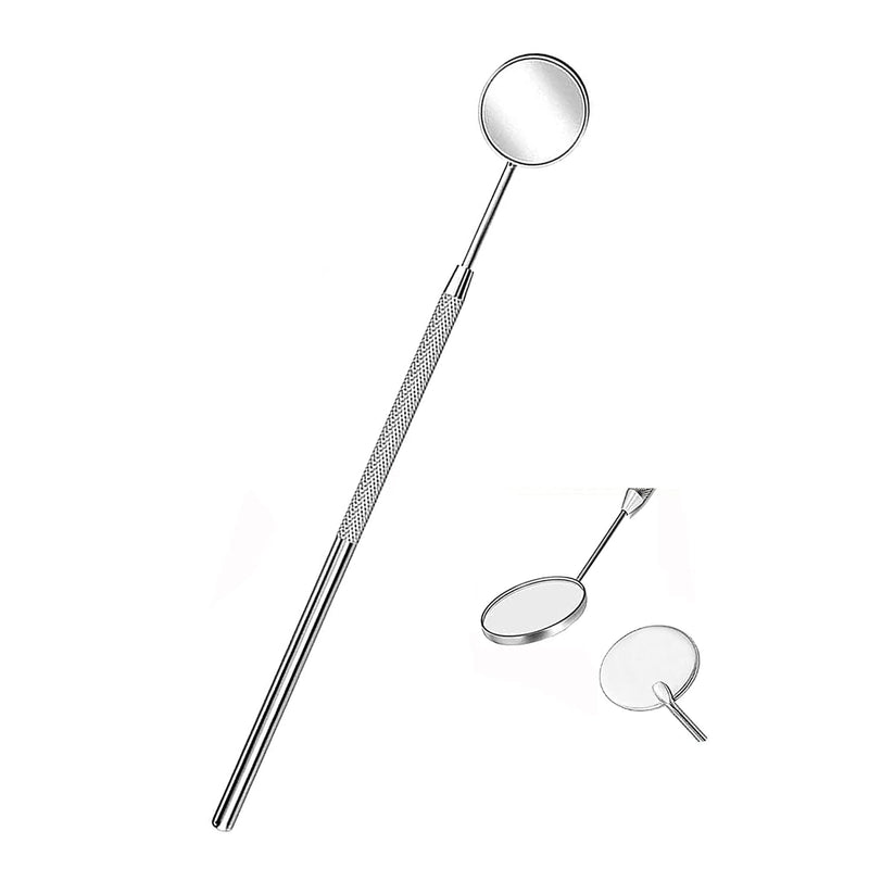 KINZIO Dental Mouth Mirror Oral Dental Mirror Inspection Mirror Curve Angle Dentist Oral Care Mouth Control Extension Tool Also suitable for eyelash extensions. (Silver) Silver - NewNest Australia
