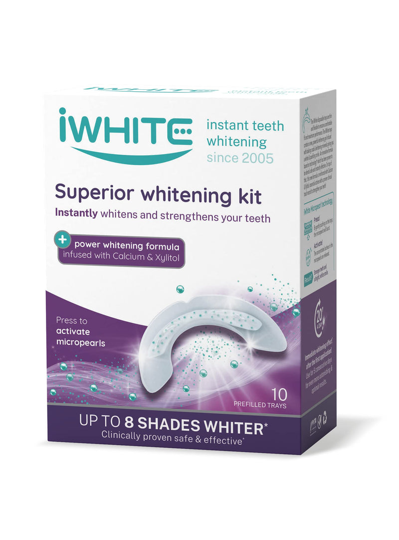 Iwhite Superior Teeth Whitening Kit - 10 Pre-Filled Splints - Enriched With Calcium And Xylitol - Peroxide Free & Safe For Enamel - Bleaching Teeth - Instantly Whitens And Strengthens Your Teeth - NewNest Australia