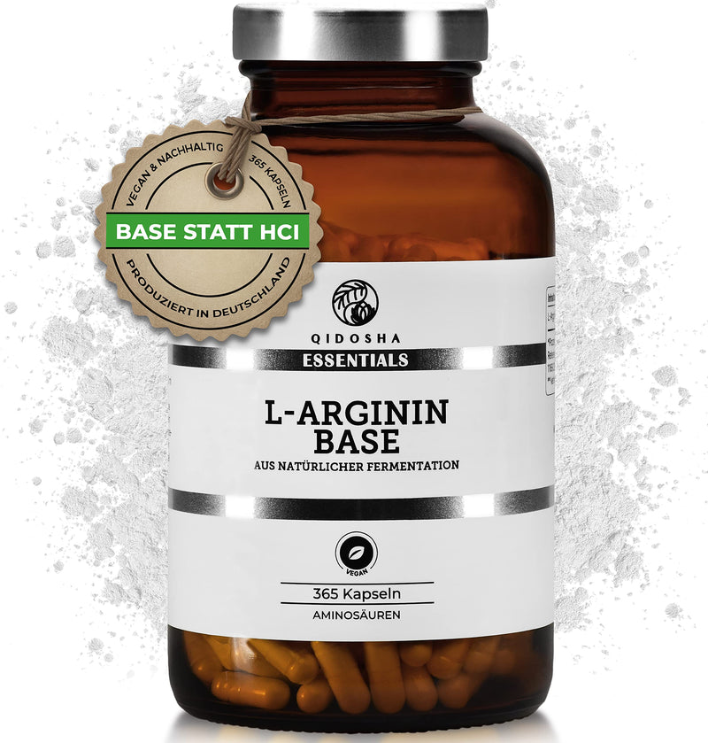 Qidosha L Arginine Base Capsules High Dose 365 Capsules In Glass L-Arginine Base 500Mg Per Capsule, Pure Vegetable Amino Acid L-Arginine Base Capsules, 100% Vegan, Produced In Germany - NewNest Australia