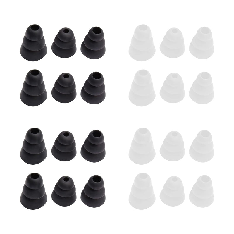 12 Pairs Silicone Earplugs, Three Layers Silicone Sound Insulation Earplugs, Noise Isolation Earplugs, Replacement Plug, Suitable For Most Earphones (3 Sizes, S/M/L) - NewNest Australia
