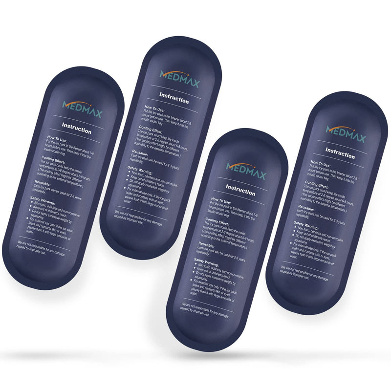 MEDMAX Ice Packs for Insulin Cooler Bag Travel Bag - Pack of 4 Reusable Ice Packs for Insulated Travel Diabetic Accessories, for Insulin Cooler Bag for Diabetics (4 Packs) - NewNest Australia