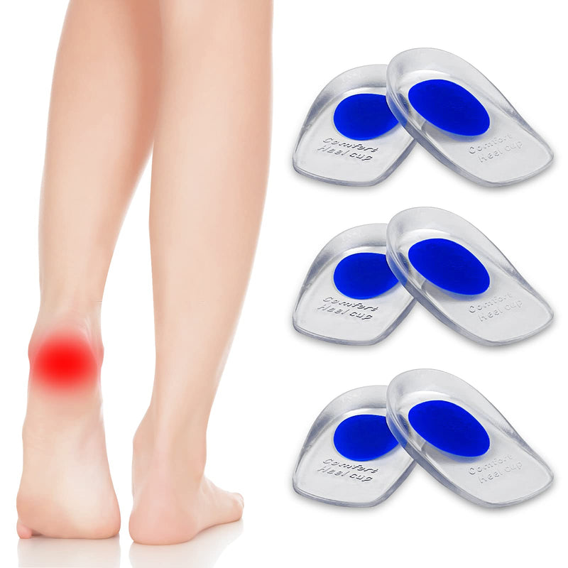 Newpop 3 pairs of heel spur insoles, gel heel cups, silicone, professional heel cushion insoles, heel pads for shoes, orthopedic gel insoles for relieving plantar fasciitis, Achilles pain (S) S (34-39) - NewNest Australia