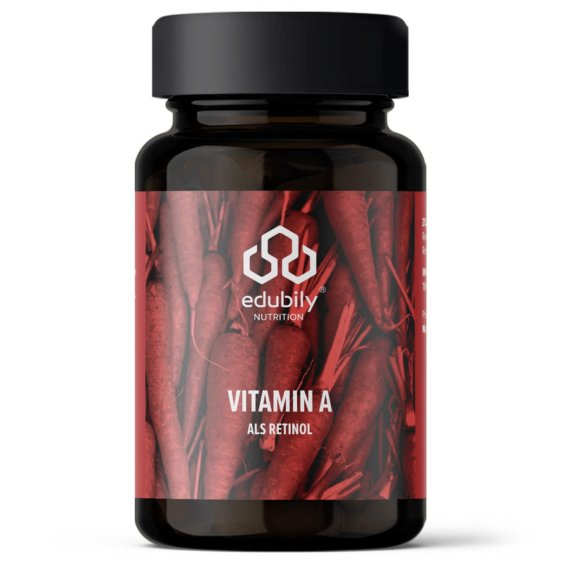 edubily nutrition® Vitamin A capsules as retinol from edubily® • 400 IU retinyl acetate per capsule - 2000 IU per day and capsule • Vegan • 180 capsules - NewNest Australia