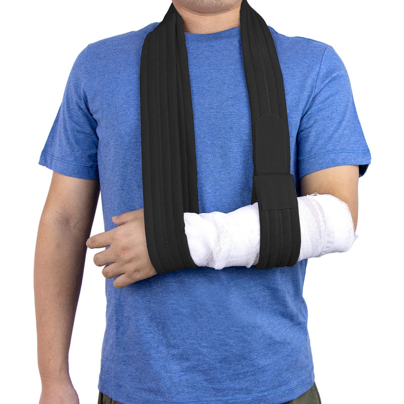 Yeloumiss Arm Sling Shoulder Adjustable Arm Shoulder Sling Lightweight Comfortable Arm Loop For Men And Women For Right Left For Wrist Hand Elbow Arm Injured 160 Cm (Black) - NewNest Australia