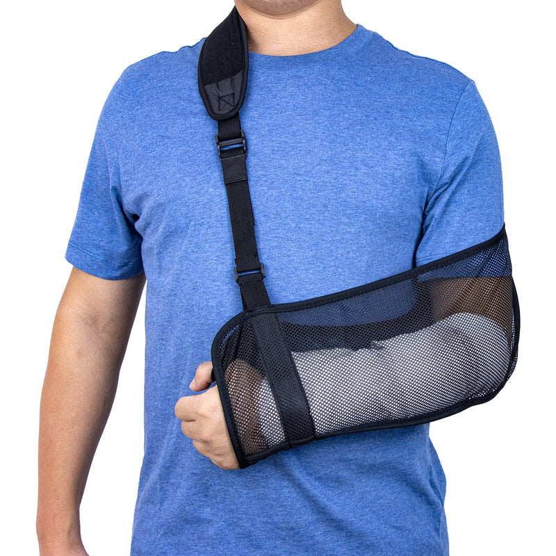 Mesh Arm Sling Shoulder Lightweight Breathable Arm Shoulder Sling Adjustable Shoulder Loop With Foam Neck Pad For Unisex Right Left For Wrist Hand Elbow Arm Injured - NewNest Australia