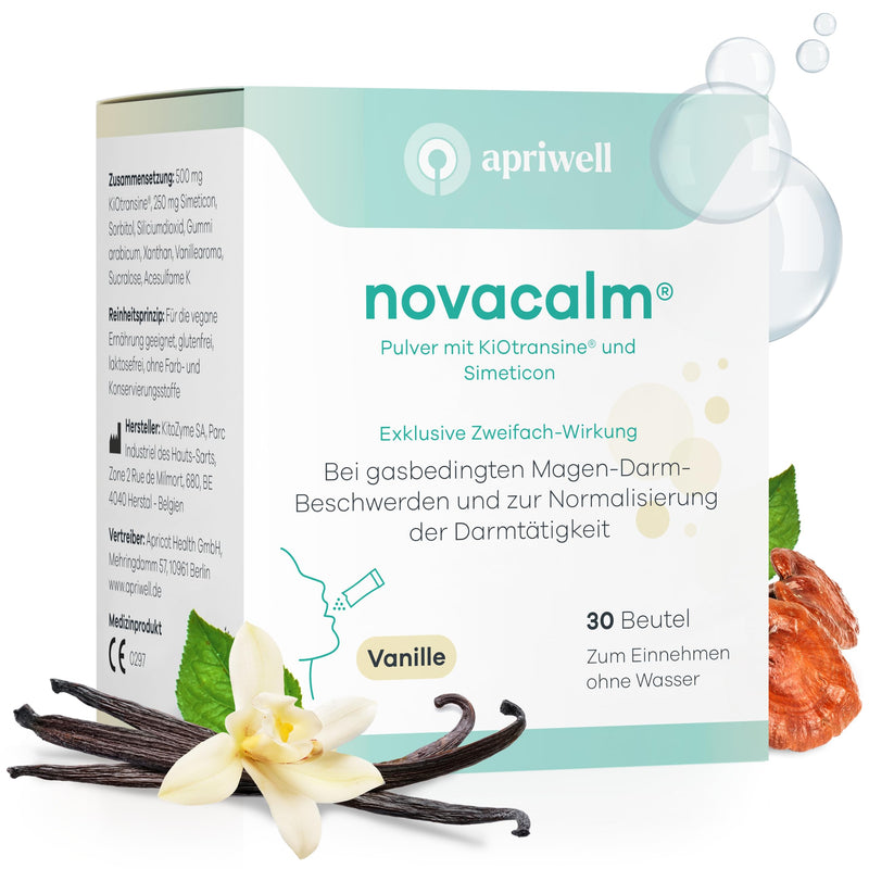 Novacalm - Relieves Flatulence, Flatulence, Abdominal Pain And Fullness - Normalizes Intestinal Activity - With Simeticon And Kiotransine - Ideal For On The Go - 30 Bags - NewNest Australia