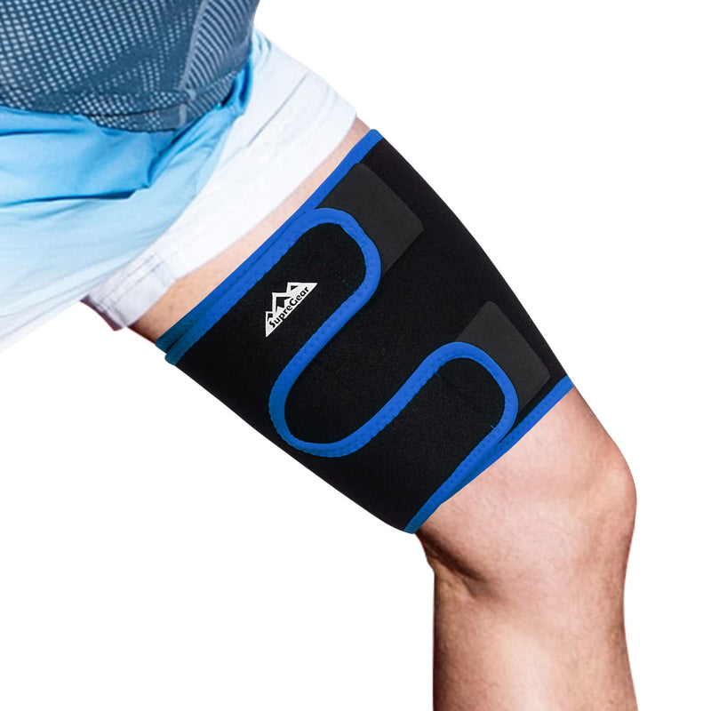 Supregear Thigh Support, Adjustable Thigh Compression Cuff, Neoprene Kneelstring, Quad Wrap, Breathable Non-Slip Upper Leg Support, Leg Slimmer For Men And Women, Blue - NewNest Australia