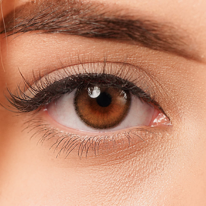 Charmiga Colored Contact Lenses Brown | Light Brown Annual Lenses Without Prescription | Pack Of 2 Brown Soft Colored Lenses + Container, Tweezers, Insertion Aid | Highly Opaque | City Beige 0.00 Dioptres - NewNest Australia