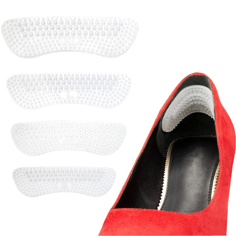 4 pairs of heel pads, heel pads for shoes that are too large, silicone heel protection, self-adhesive shoe insoles, insole for high heels sneakers (transparent). - NewNest Australia