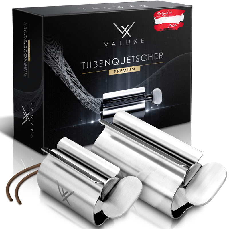 Valuxe Premium Tube Squeezer [2 Sizes] - Stainless Steel Toothpaste Squeezer - Effective Tube Press - Includes Hanging Loop - Restless Squeezing Guaranteed - NewNest Australia
