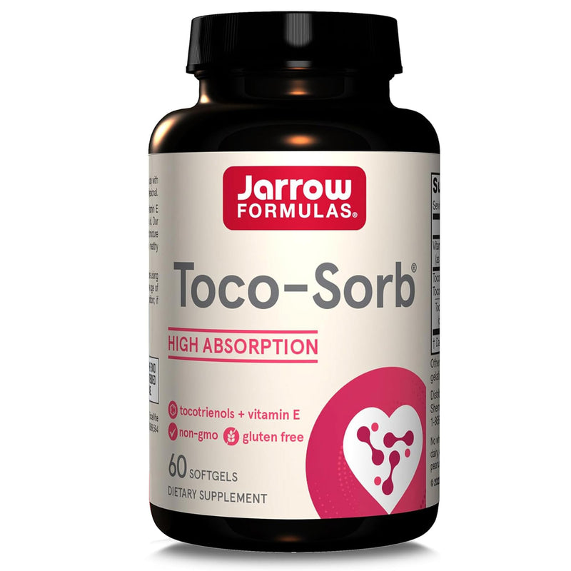 Jarrow Formulas, Toco-Sorb, mixed tocotrienols & vitamin E, 60 soft capsules, laboratory tested, gluten-free, soy-free, non-GMO - NewNest Australia
