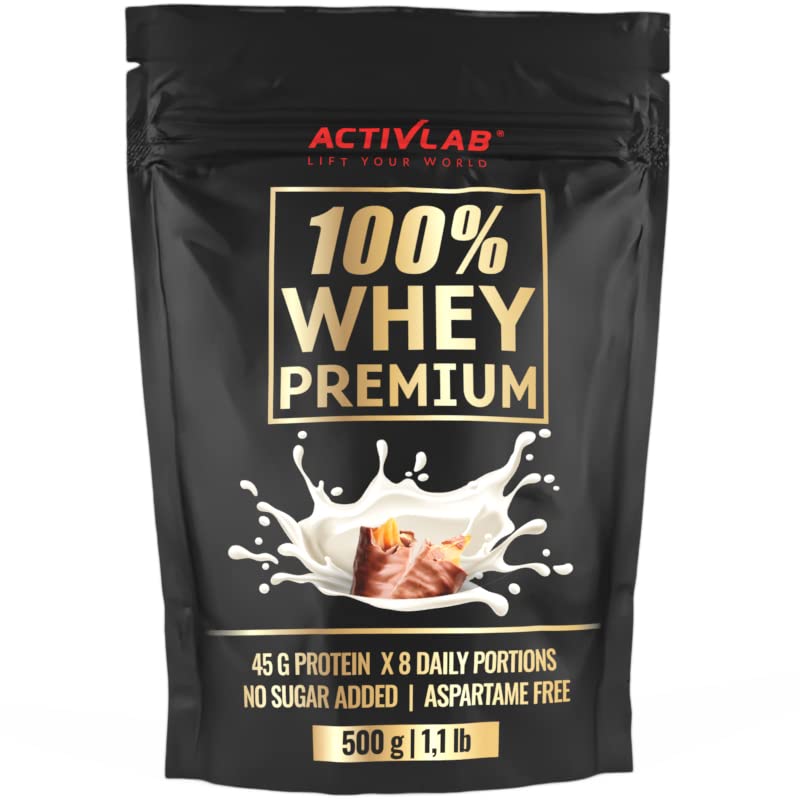 Activlab 100% Whey Premium, 500 G, 16 Servings X 23G Whey Protein Powder, 6.9G Bcaa Muscle Building And Recovery, Glutamine, Low Sugar, Low Fat, Caramel With Chocolate Flavor, Packaging May Vary - NewNest Australia