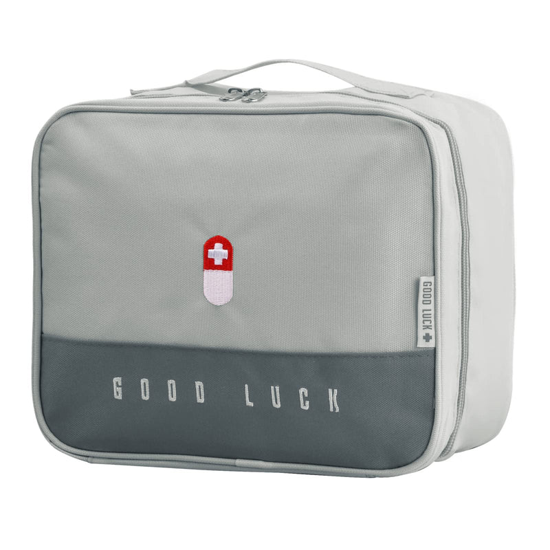 Medication Bag, Large Capacity Waterproof Travel Pharmacy Bag, First Aid Bag, Portable Medicine Bag, Emergency Bag, First Aid Kits For Home, Travel, Office (25 X 20 X 13.5 Cm) (Grey) - NewNest Australia