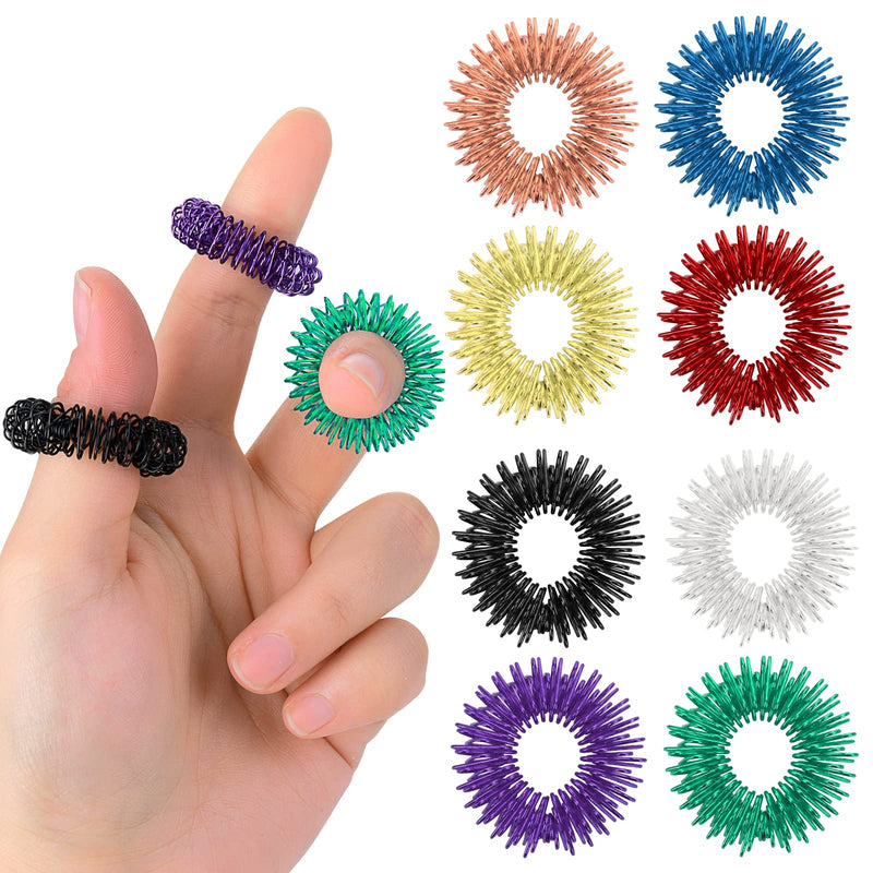 8-Piece Acupressure Ring Set, Massage Rings For Fingers, Acupressure Ring, Massage Ring For Stress Reducer And Promote Blood Circulation, Finger Massage Or Toe Massage - NewNest Australia