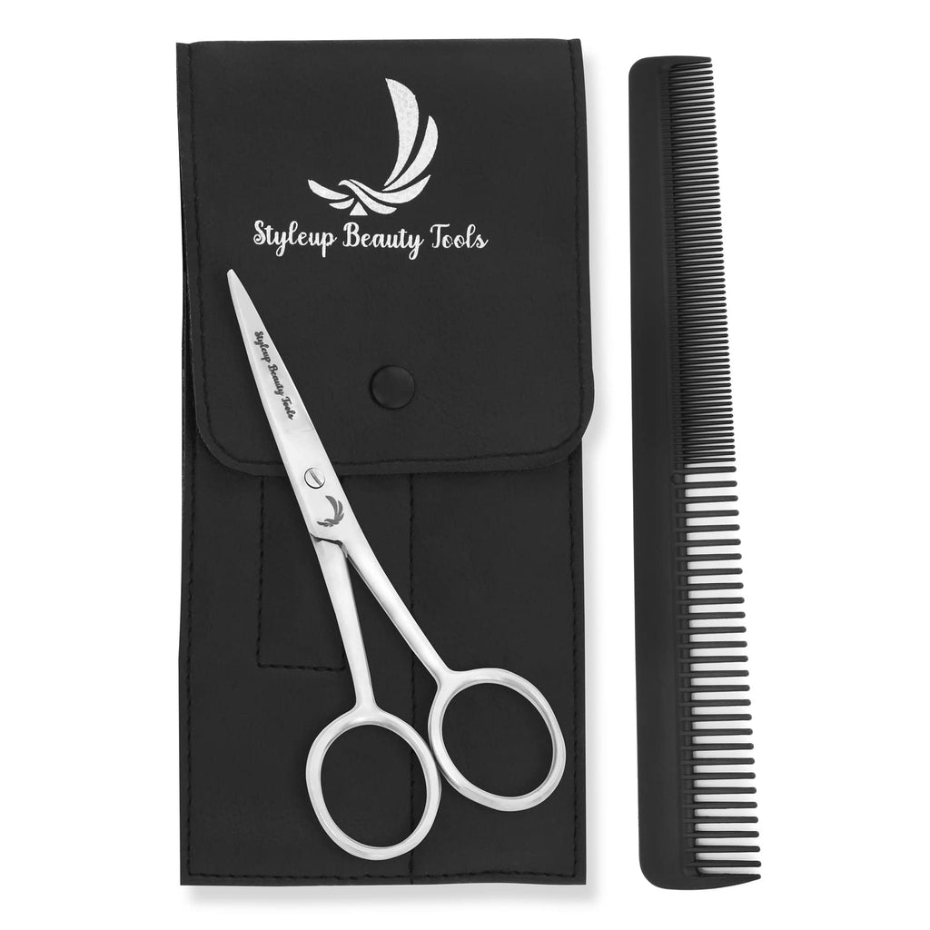 Stainless steel beard scissors with comb is for men - Small scissors are for nose ear and eyebrow hair - NewNest Australia