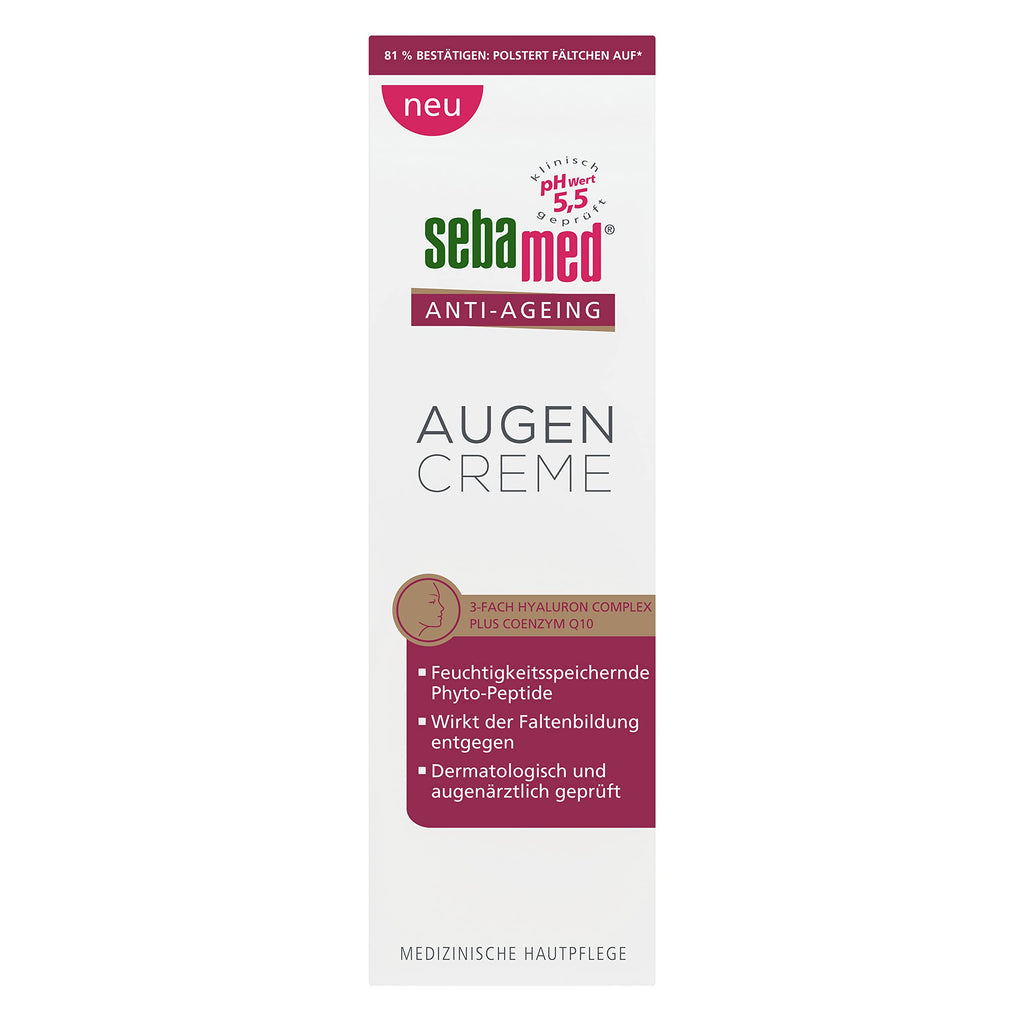 Sebamed Anti-Ageing Eye Cream Q10, improved new formula, eye care with hyaluronic acid & phyto-peptides against wrinkles, anti-wrinkle cream for women and men single - NewNest Australia