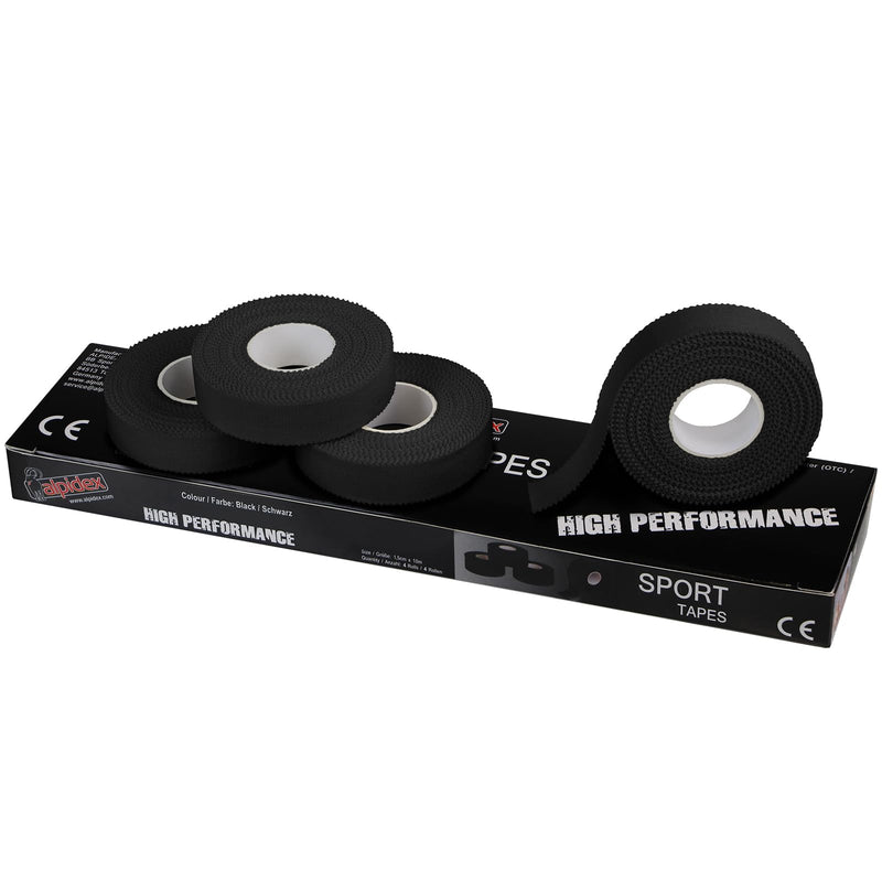 ALPIDEX 4 rolls of sports tape set finger tape 1.5 cm x 10 m tape bandage climbing tape white black volleyball handball bouldering - NewNest Australia