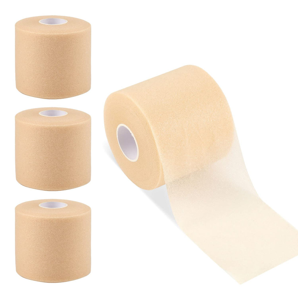 4 Pieces Foam Sports Underwrap Athletic Tape Foam Tape Sports Prewrap Sports Tape Suitable For Ankles, Wrists, Hands, Knees And Hair, 2.75 Inches X 30 Yards (Skin Color) - NewNest Australia