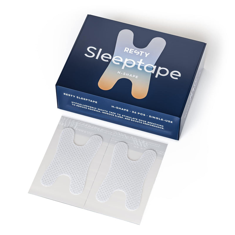 Resty H-Shape Sleeptape Mouth Plasters (Pack Of 36) Aid For Snoring And Better Sleep - Mouth Tape For Nasal Breathing And Better Oxygen Supply To The Blood - NewNest Australia