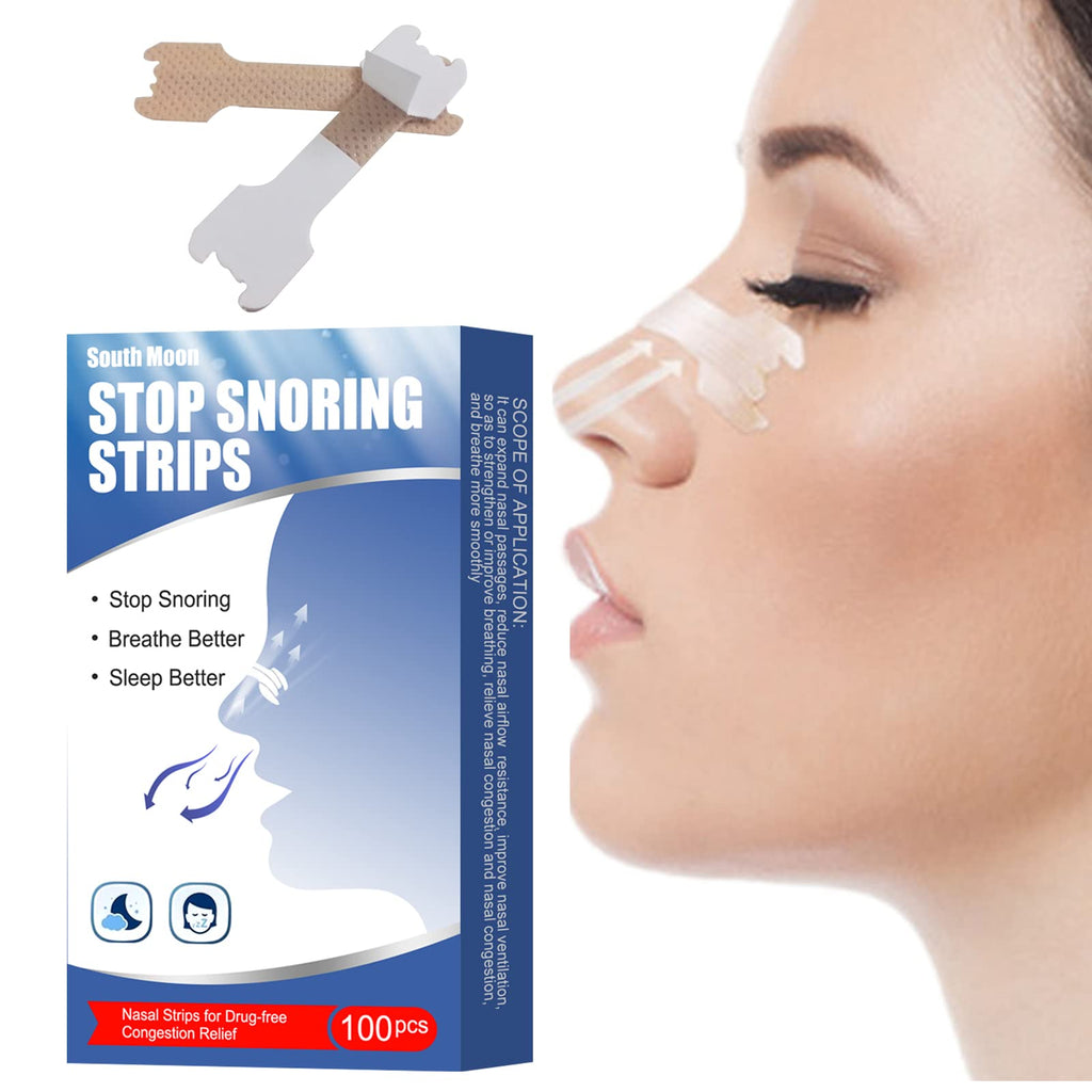 Pack Of 100 Nose Plasters, Anti Snoring Stoppers, Anti Snoring Nose Strips, Nose Plaster Air Snoring Stopper Residue-Free Removable Anti Snoring Plasters, Prevent Snoring - NewNest Australia