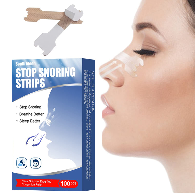 Pack Of 100 Nose Plasters, Anti Snoring Stoppers, Anti Snoring Nose Strips, Nose Plaster Air Snoring Stopper Residue-Free Removable Anti Snoring Plasters, Prevent Snoring - NewNest Australia