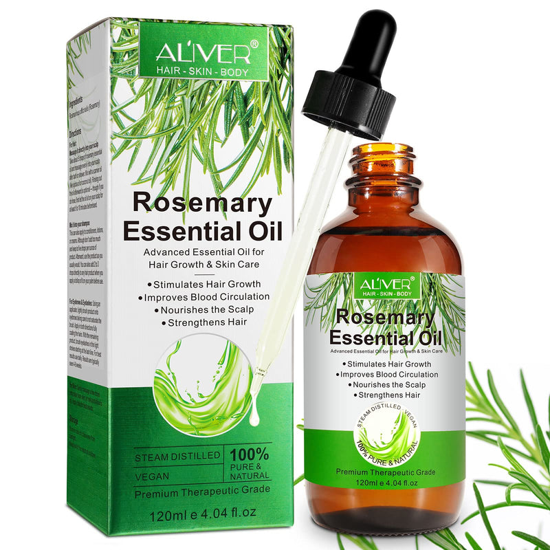 Rosemary Oil For Hair Growth & Skin Care - 100% Pure Rosemary Essential Oil For Eyebrows And Eyelashes, Nourishes The Scalp, Stimulates Hair Growth For Men Women (Pack Of 1 X 120 Ml) - NewNest Australia